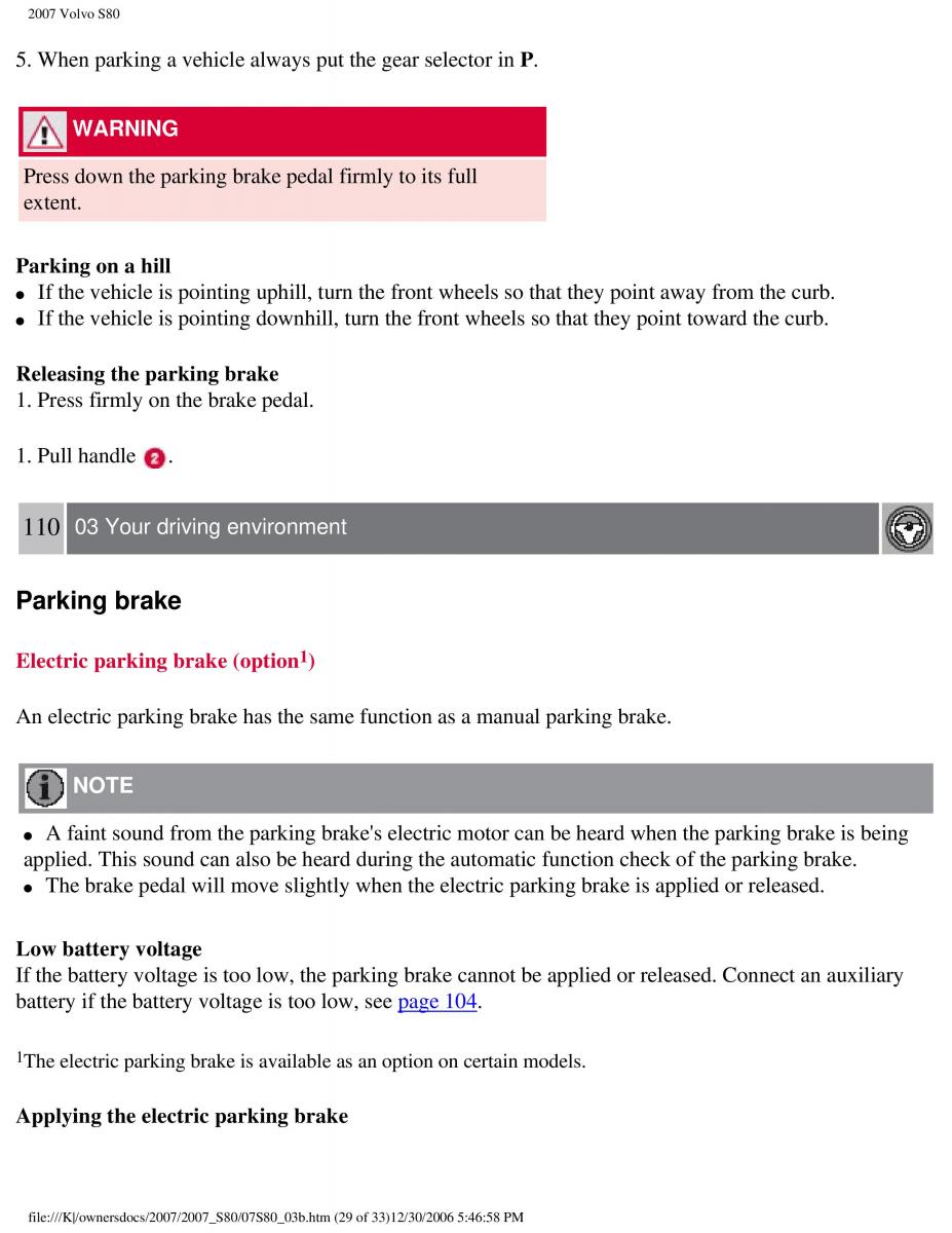 volvo S80 II 2 owners manual / page 136