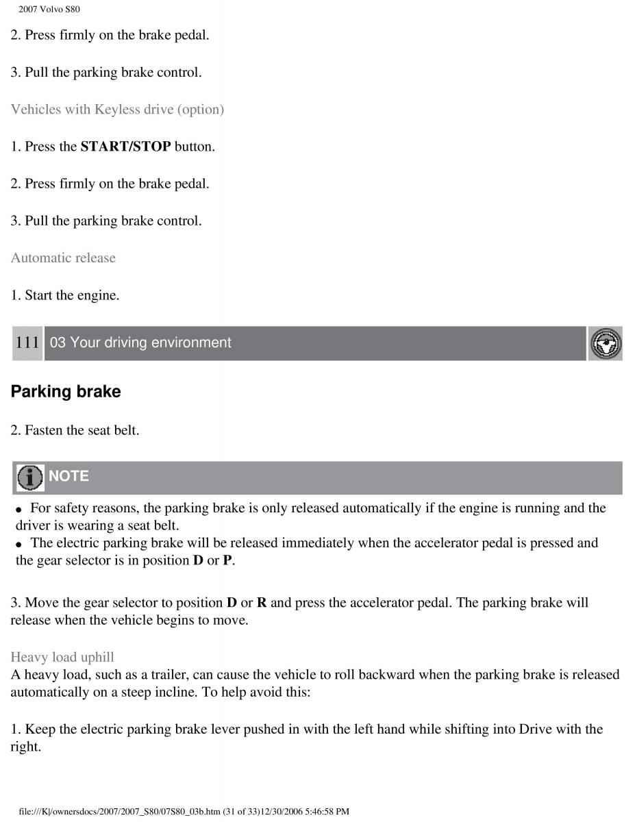 volvo S80 II 2 owners manual / page 138