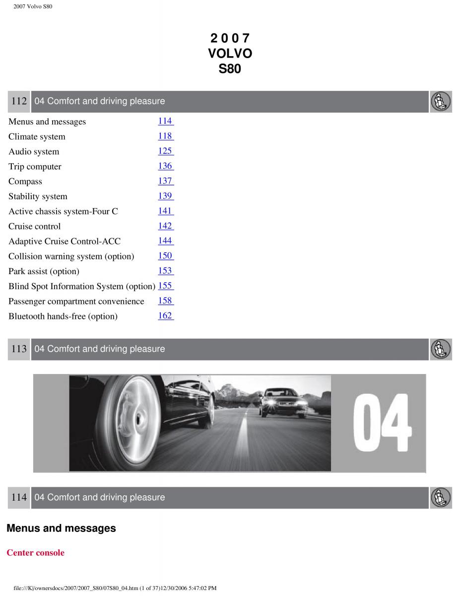 volvo S80 II 2 owners manual / page 141