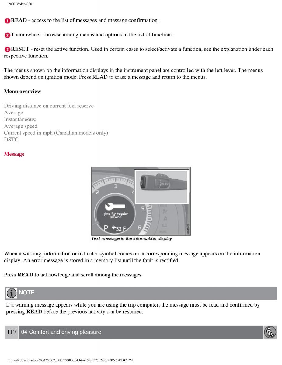 volvo S80 II 2 owners manual / page 145