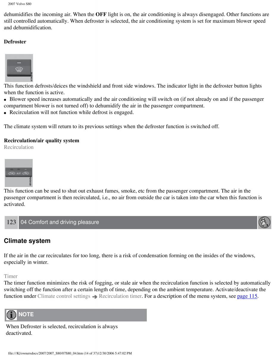 volvo S80 II 2 owners manual / page 154