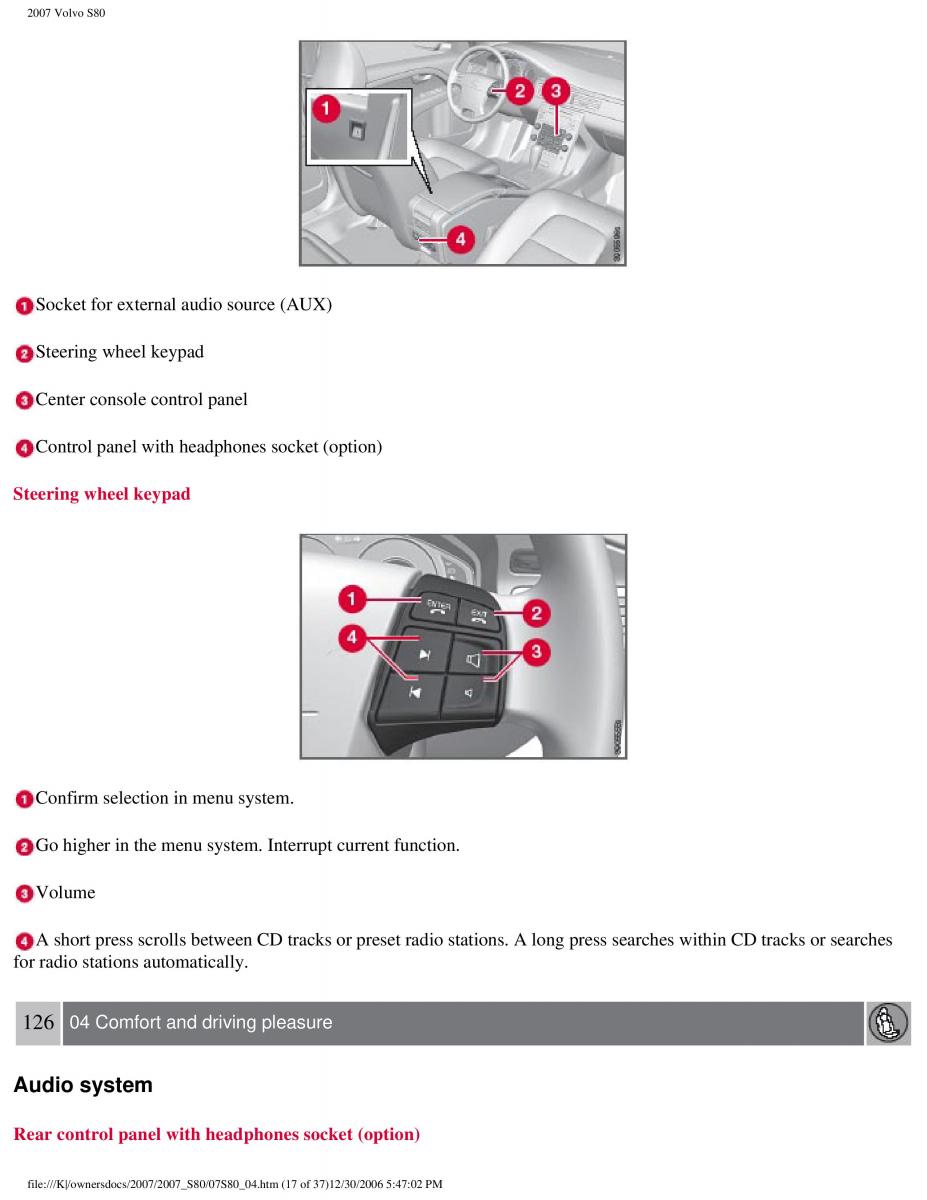 volvo S80 II 2 owners manual / page 157