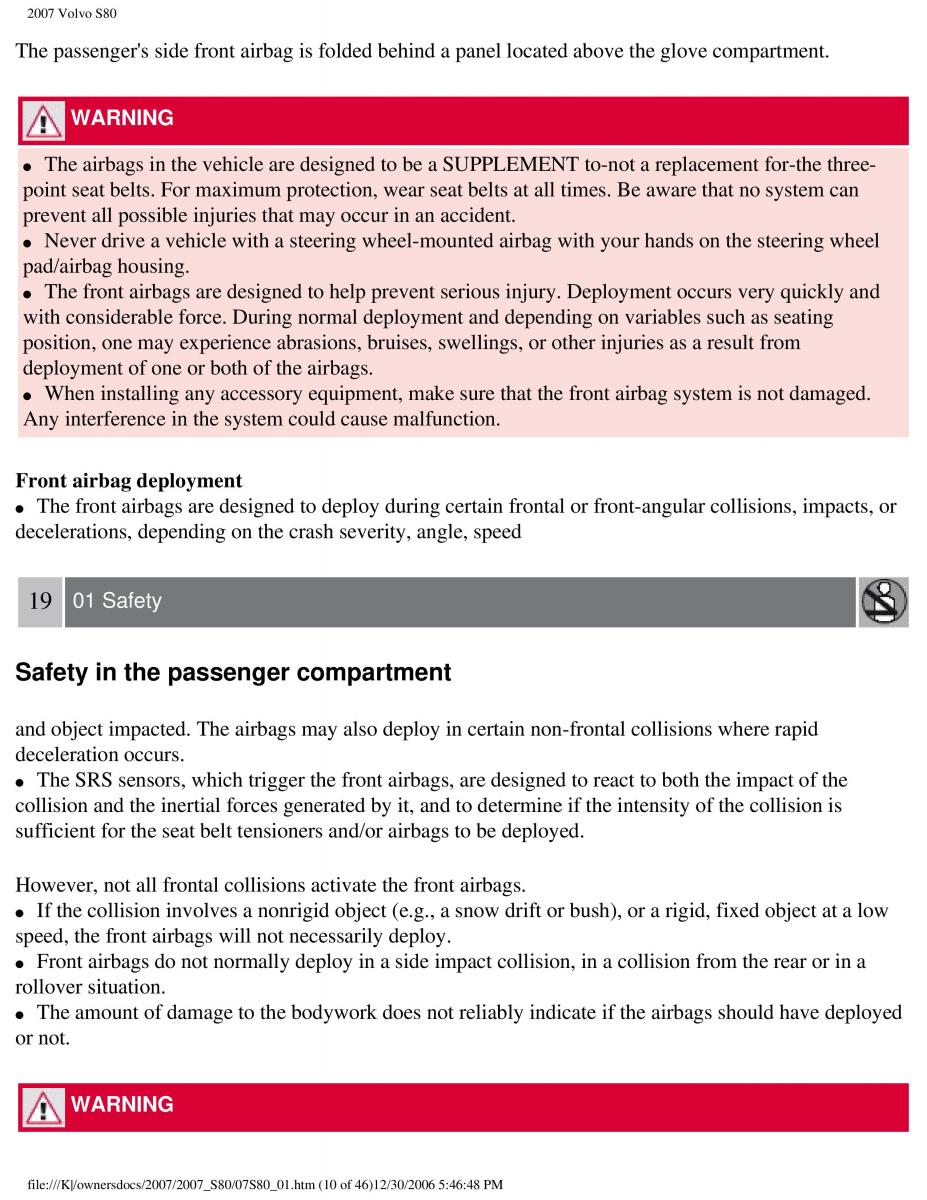 volvo S80 II 2 owners manual / page 16