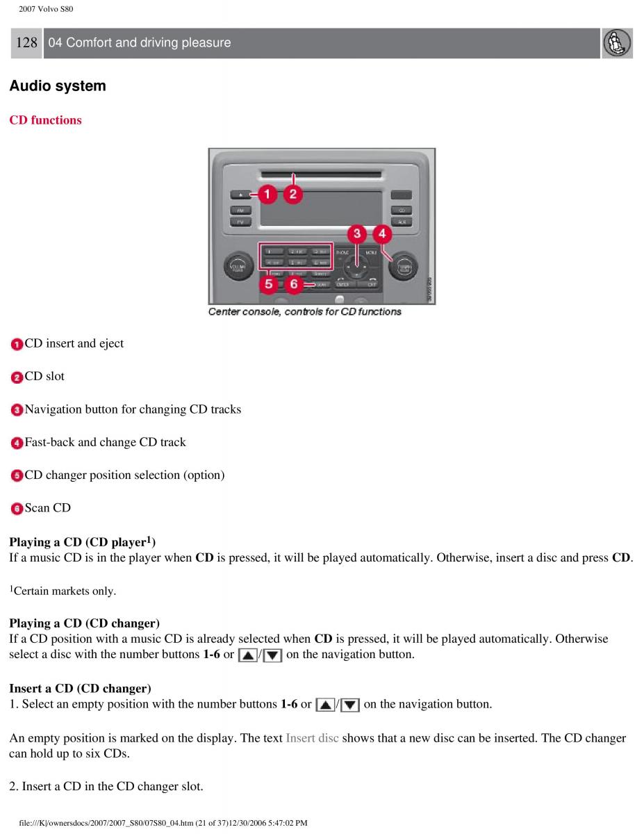 volvo S80 II 2 owners manual / page 161