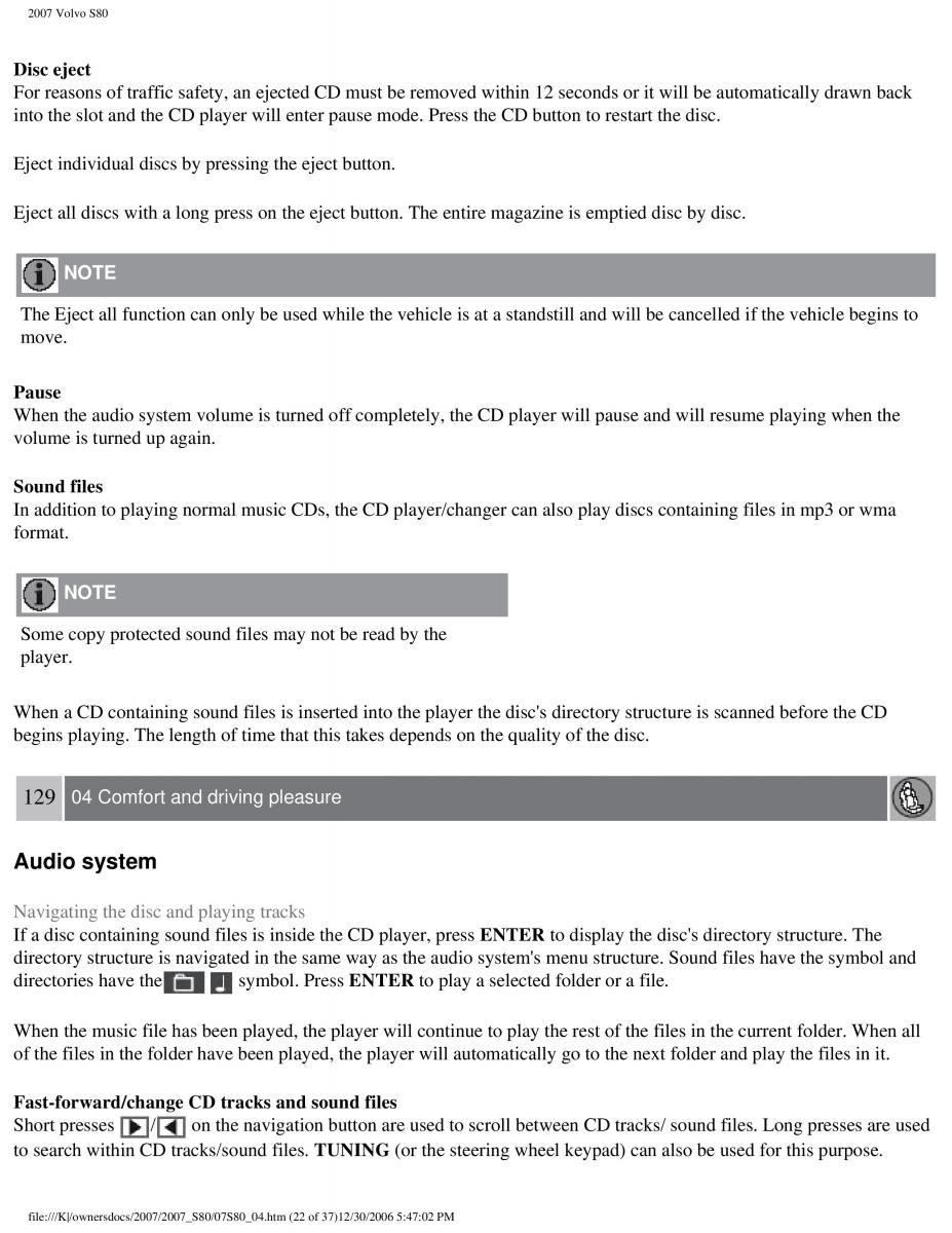 volvo S80 II 2 owners manual / page 162