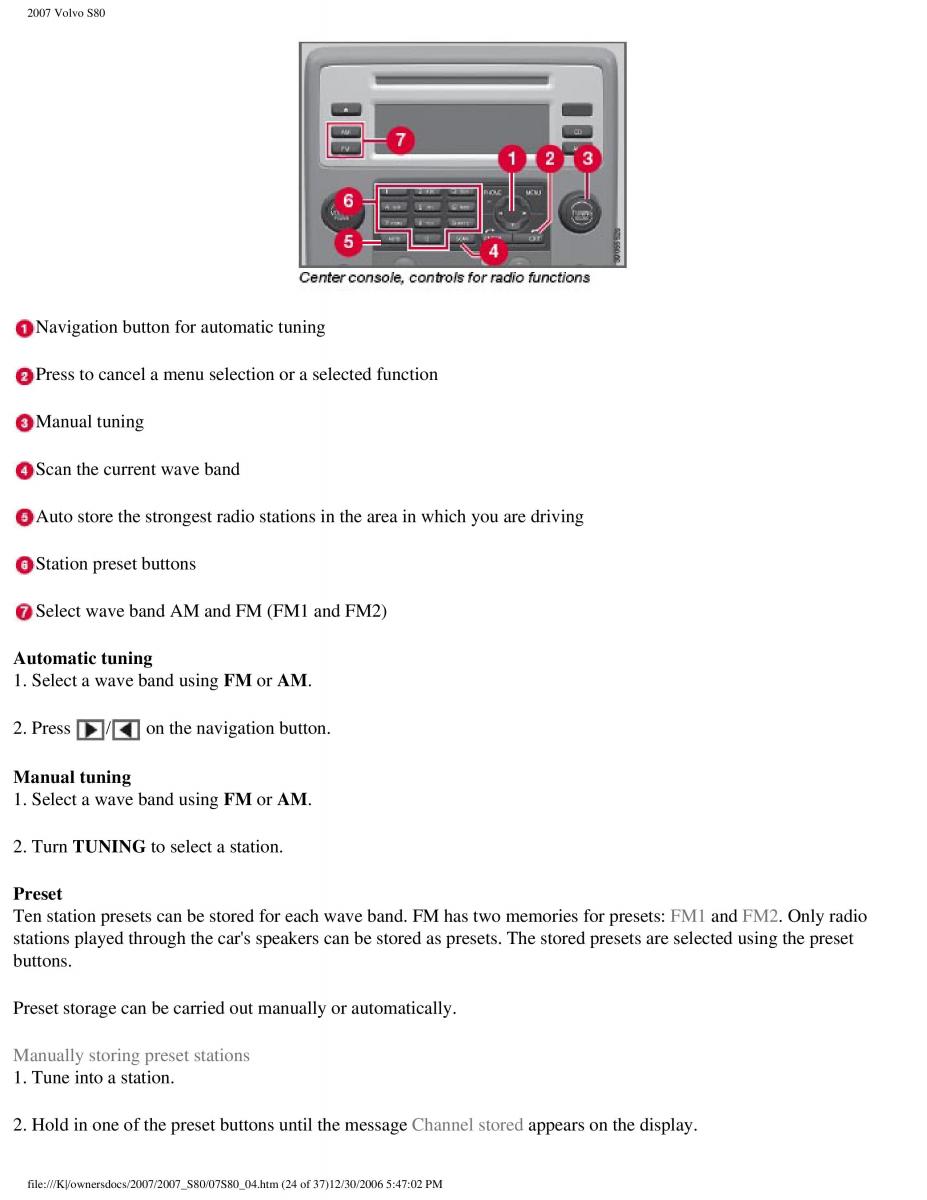 volvo S80 II 2 owners manual / page 164