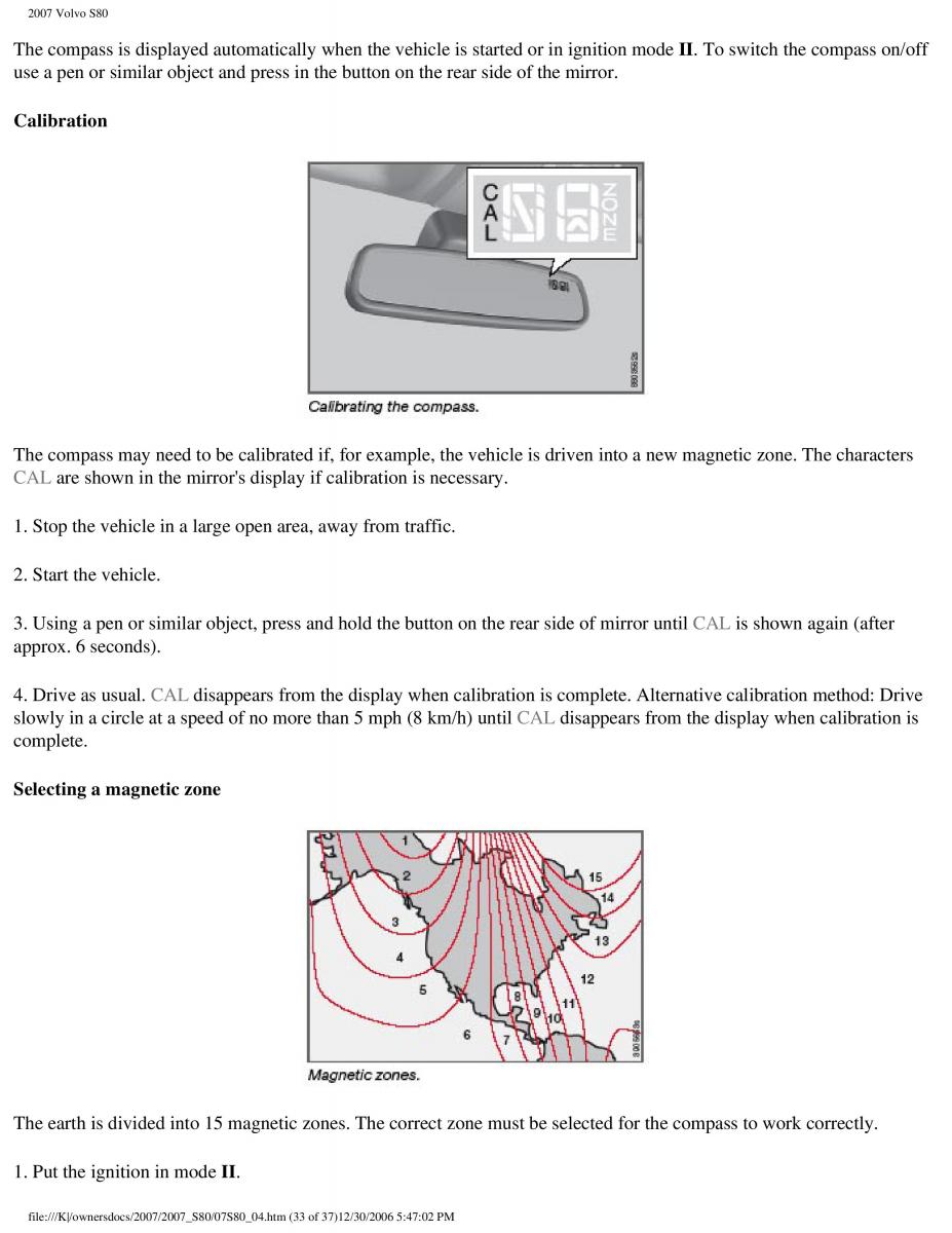 volvo S80 II 2 owners manual / page 173