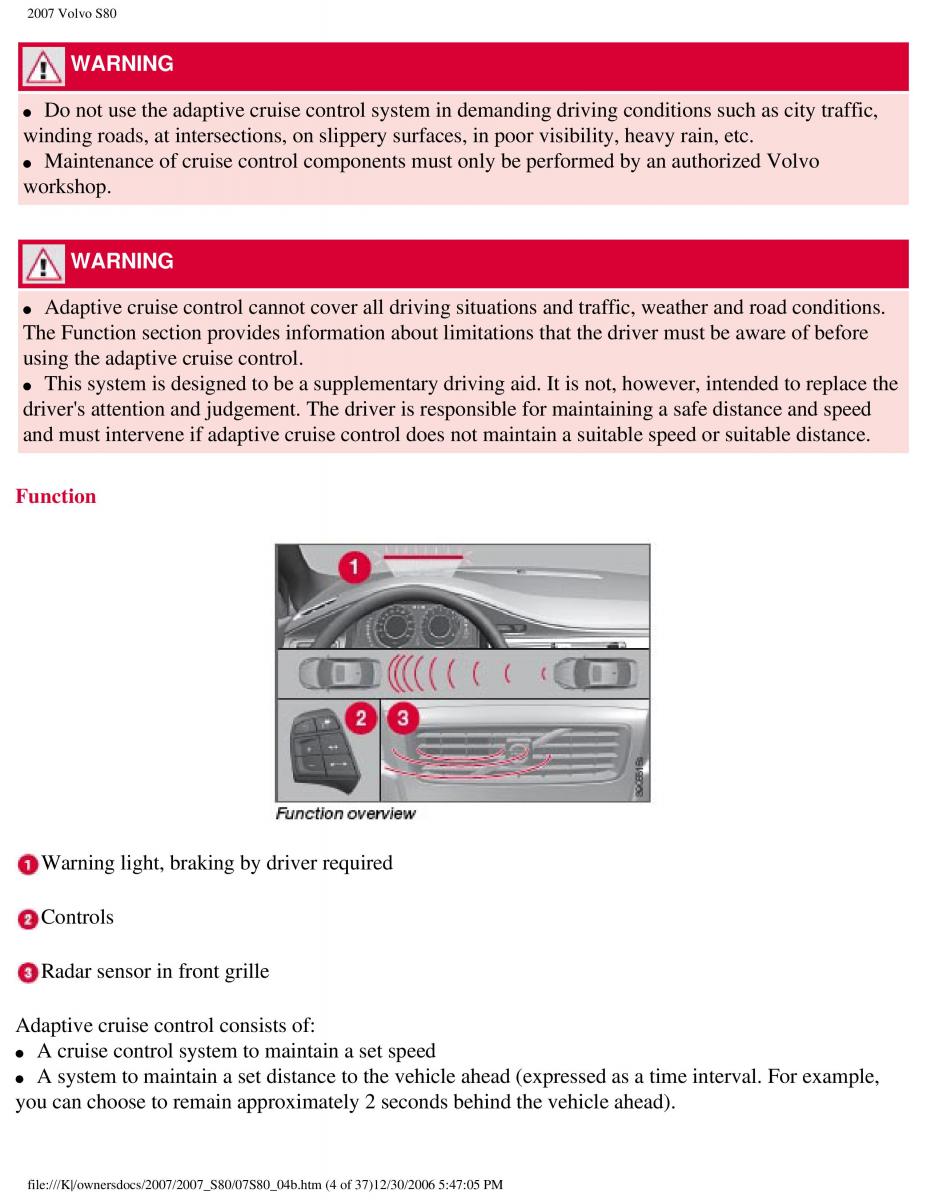 volvo S80 II 2 owners manual / page 181