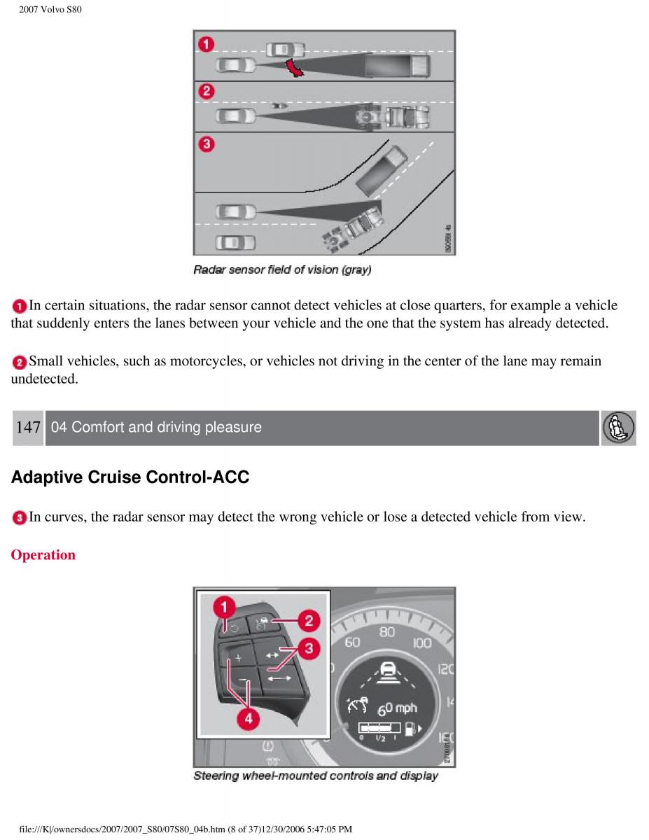 volvo S80 II 2 owners manual / page 185