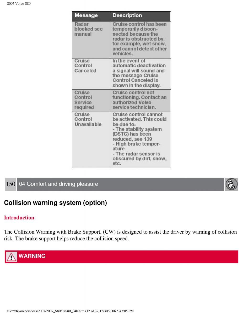 volvo S80 II 2 owners manual / page 189