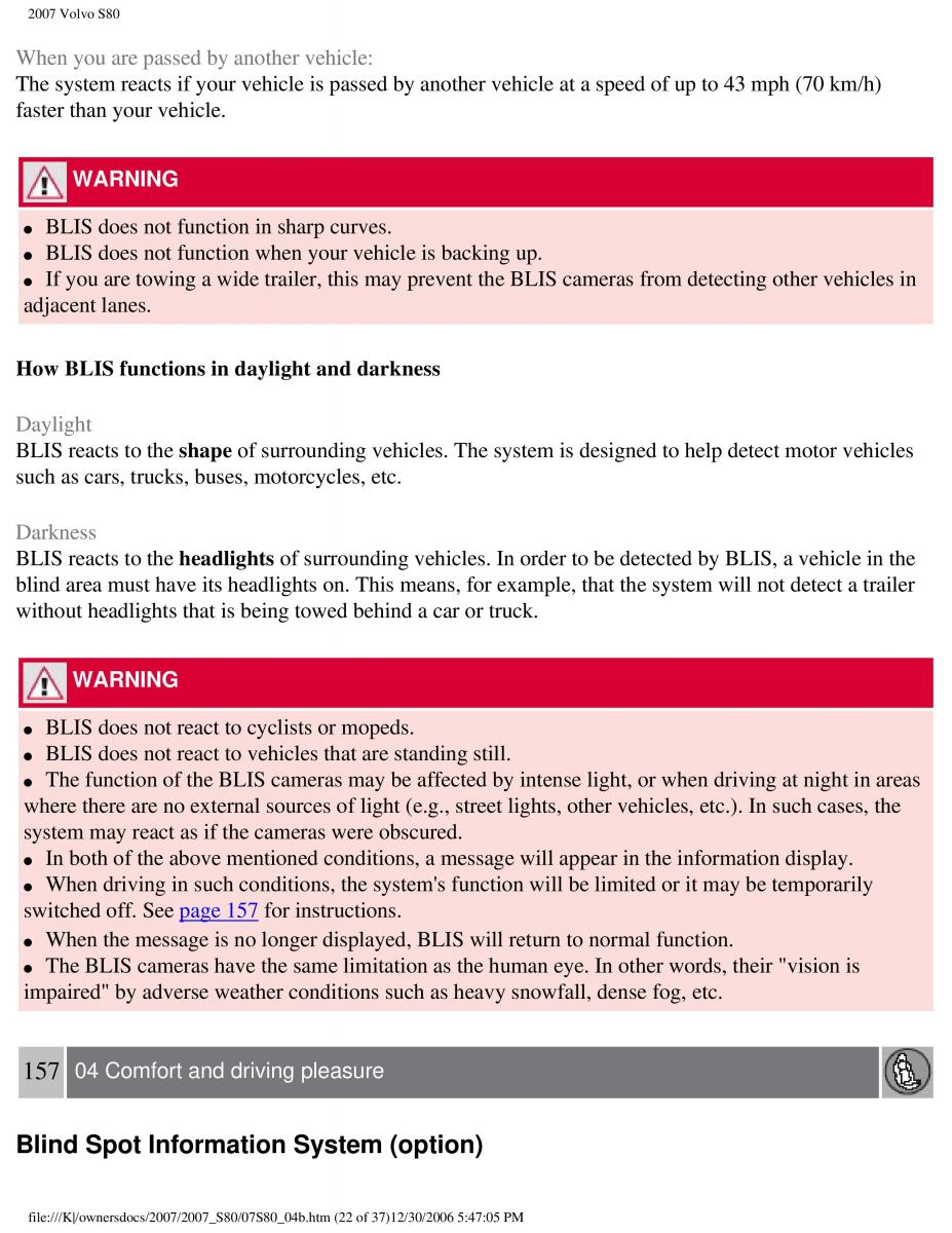 volvo S80 II 2 owners manual / page 199