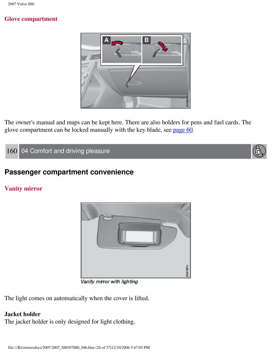 volvo S80 II 2 owners manual / page 203