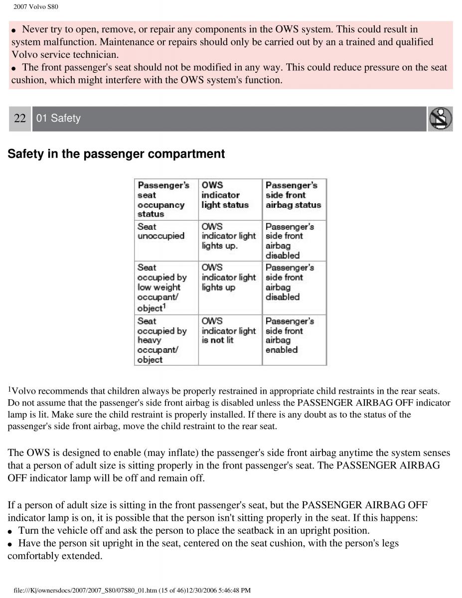 volvo S80 II 2 owners manual / page 21