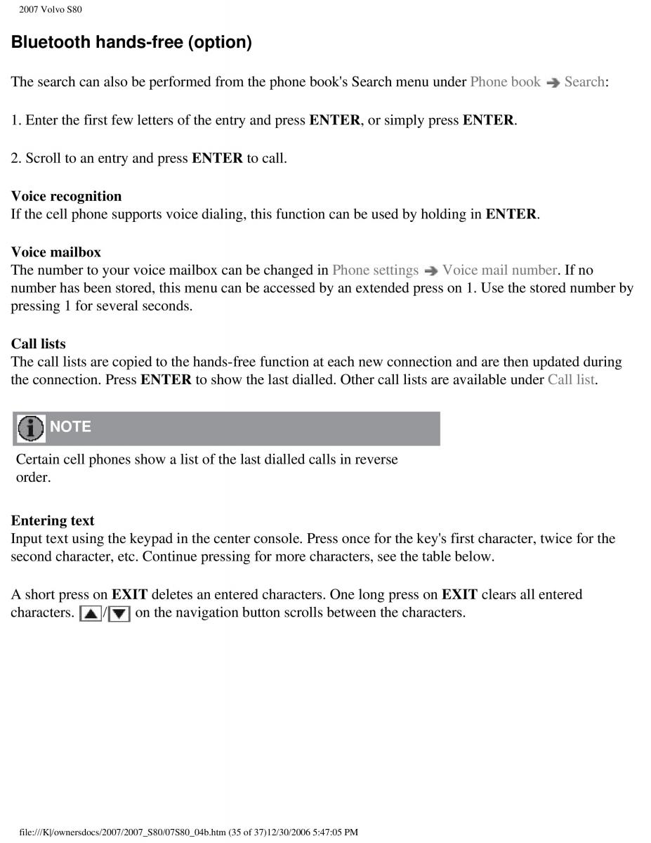 volvo S80 II 2 owners manual / page 212