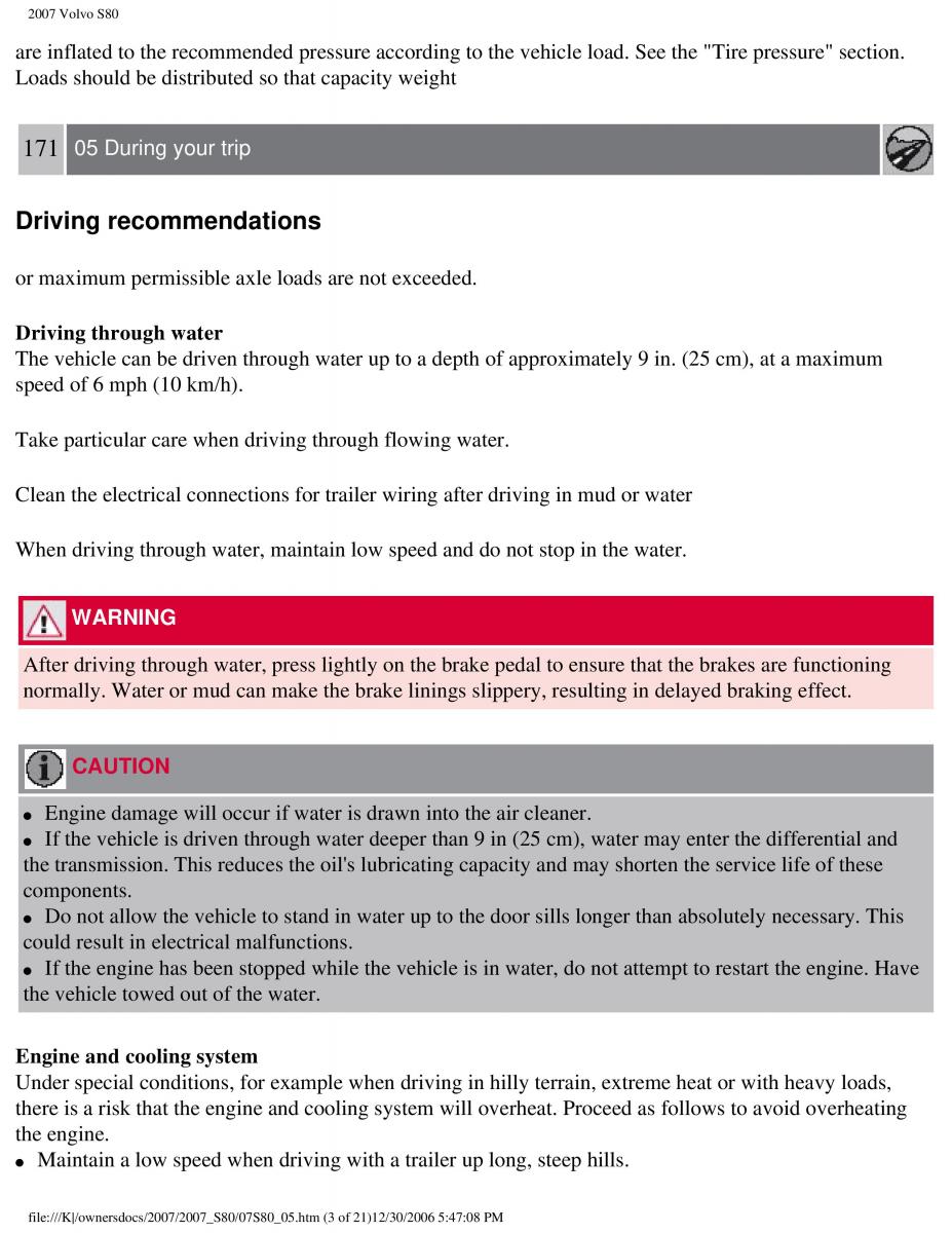 volvo S80 II 2 owners manual / page 217