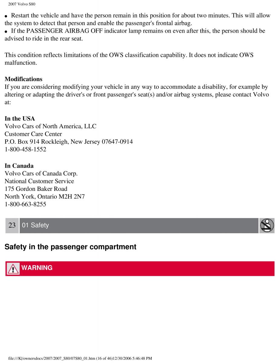 volvo S80 II 2 owners manual / page 22