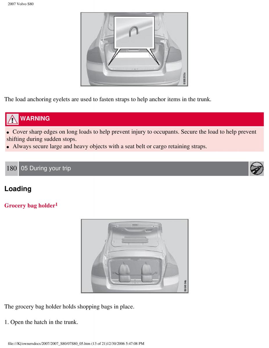 volvo S80 II 2 owners manual / page 227