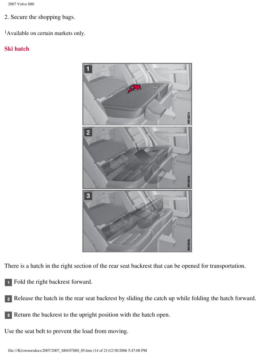 volvo S80 II 2 owners manual / page 228