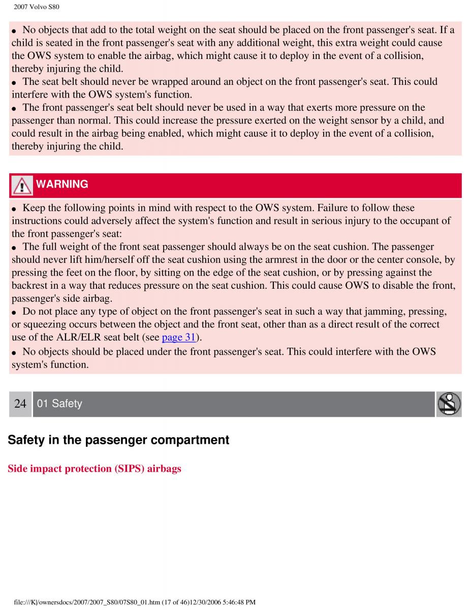 volvo S80 II 2 owners manual / page 23