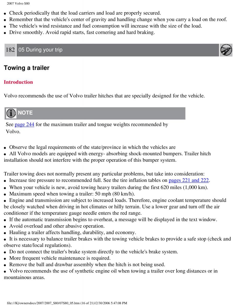 volvo S80 II 2 owners manual / page 230