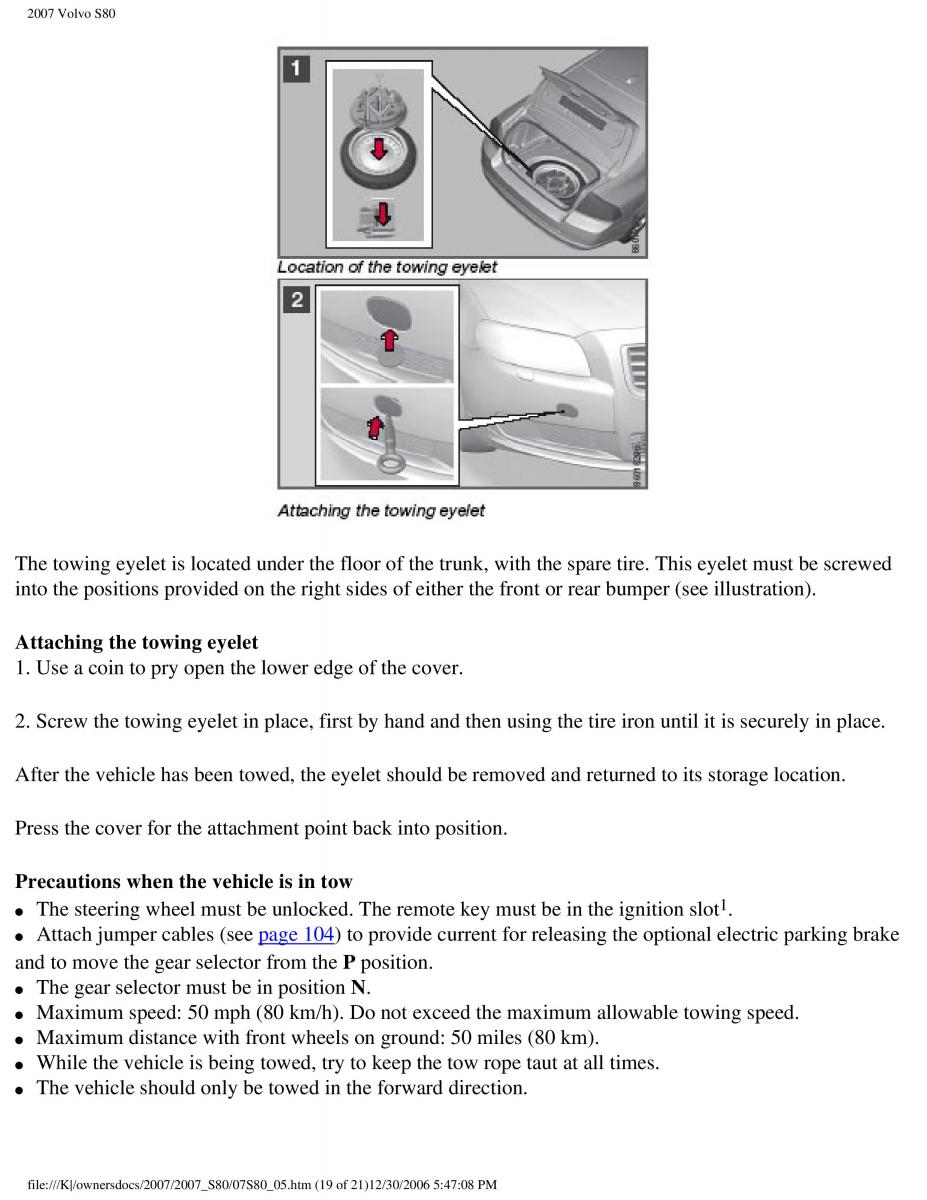 volvo S80 II 2 owners manual / page 233