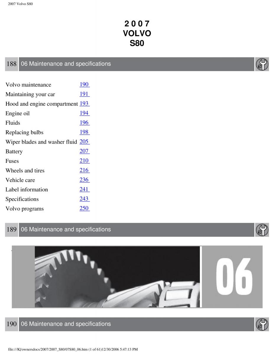 volvo S80 II 2 owners manual / page 236