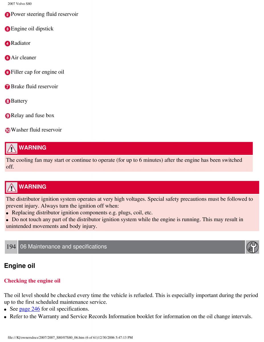 volvo S80 II 2 owners manual / page 241