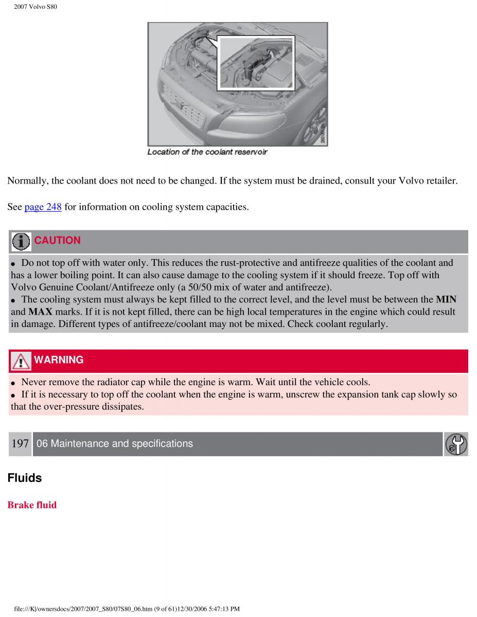 volvo S80 II 2 owners manual / page 244