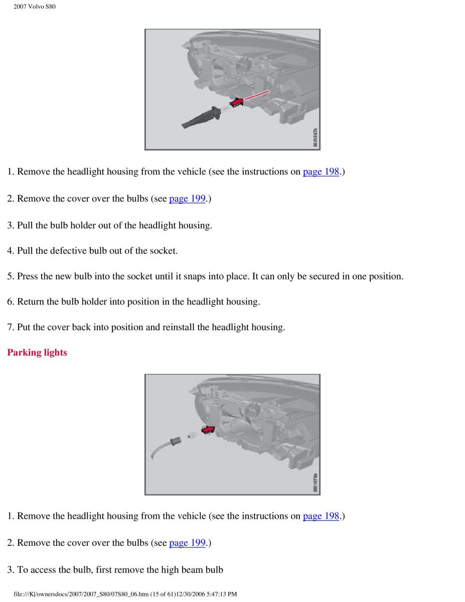 volvo S80 II 2 owners manual / page 250