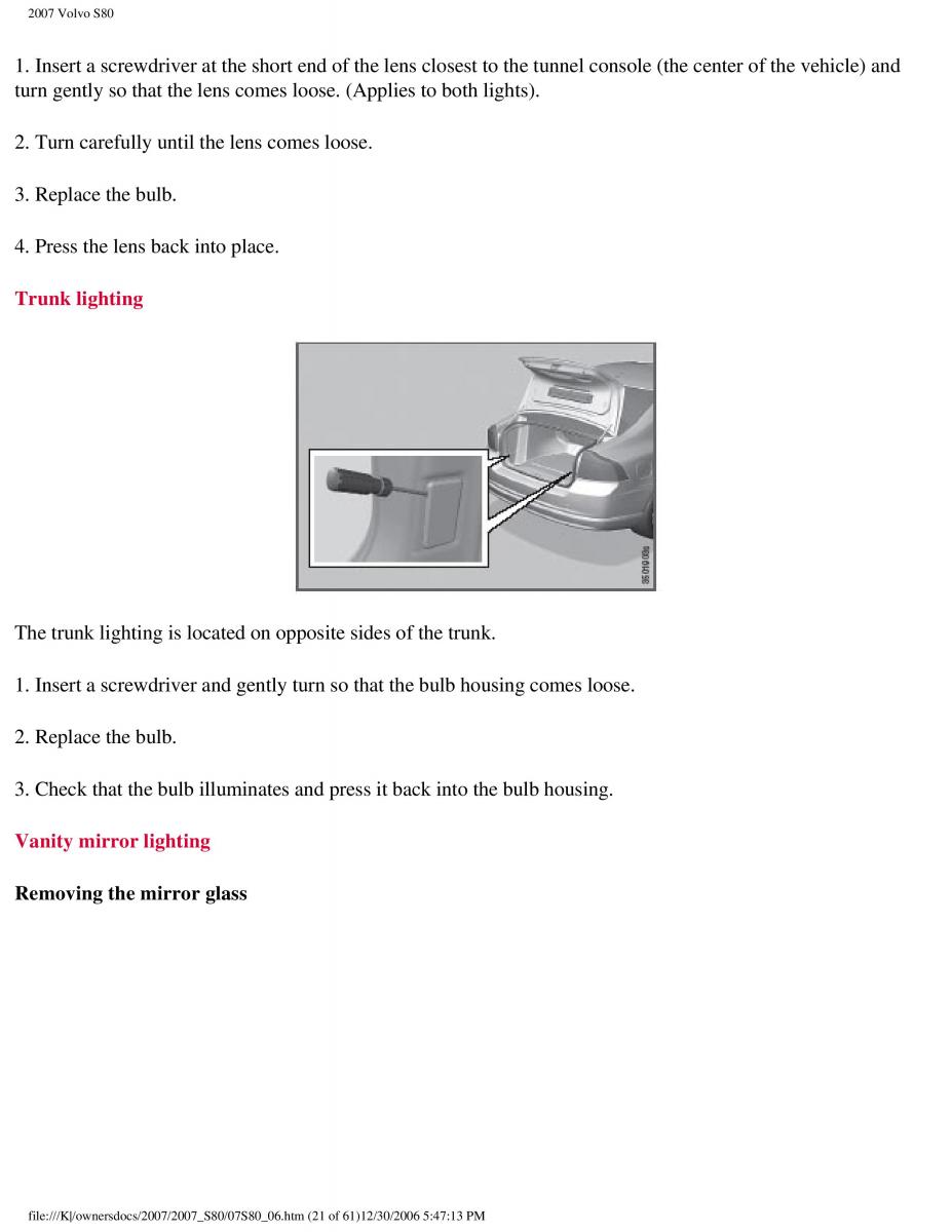 volvo S80 II 2 owners manual / page 256