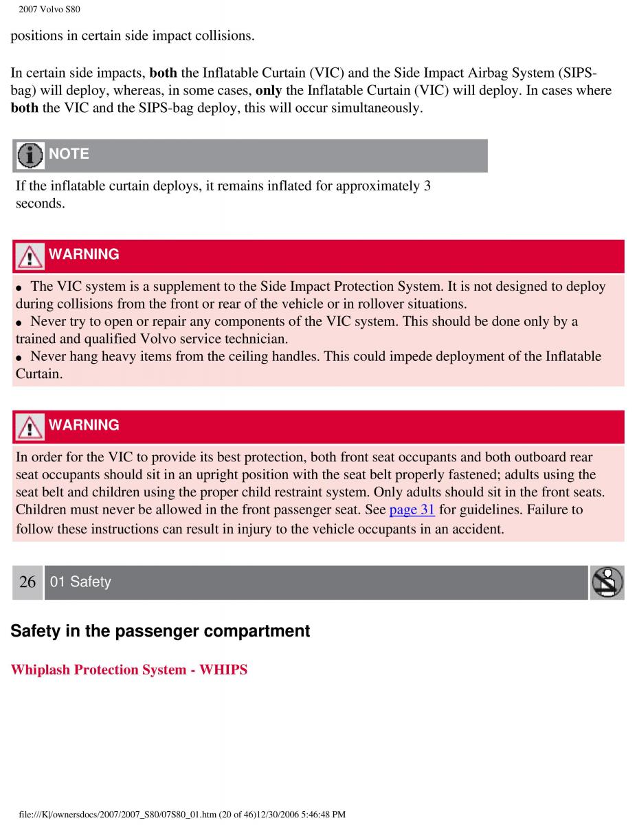 volvo S80 II 2 owners manual / page 26