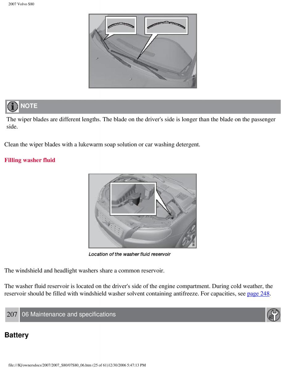 volvo S80 II 2 owners manual / page 260