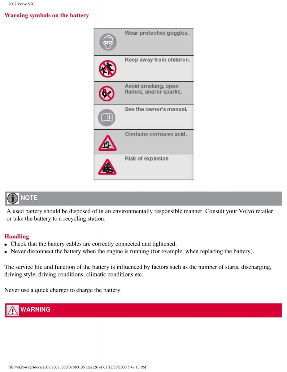 volvo S80 II 2 owners manual / page 261