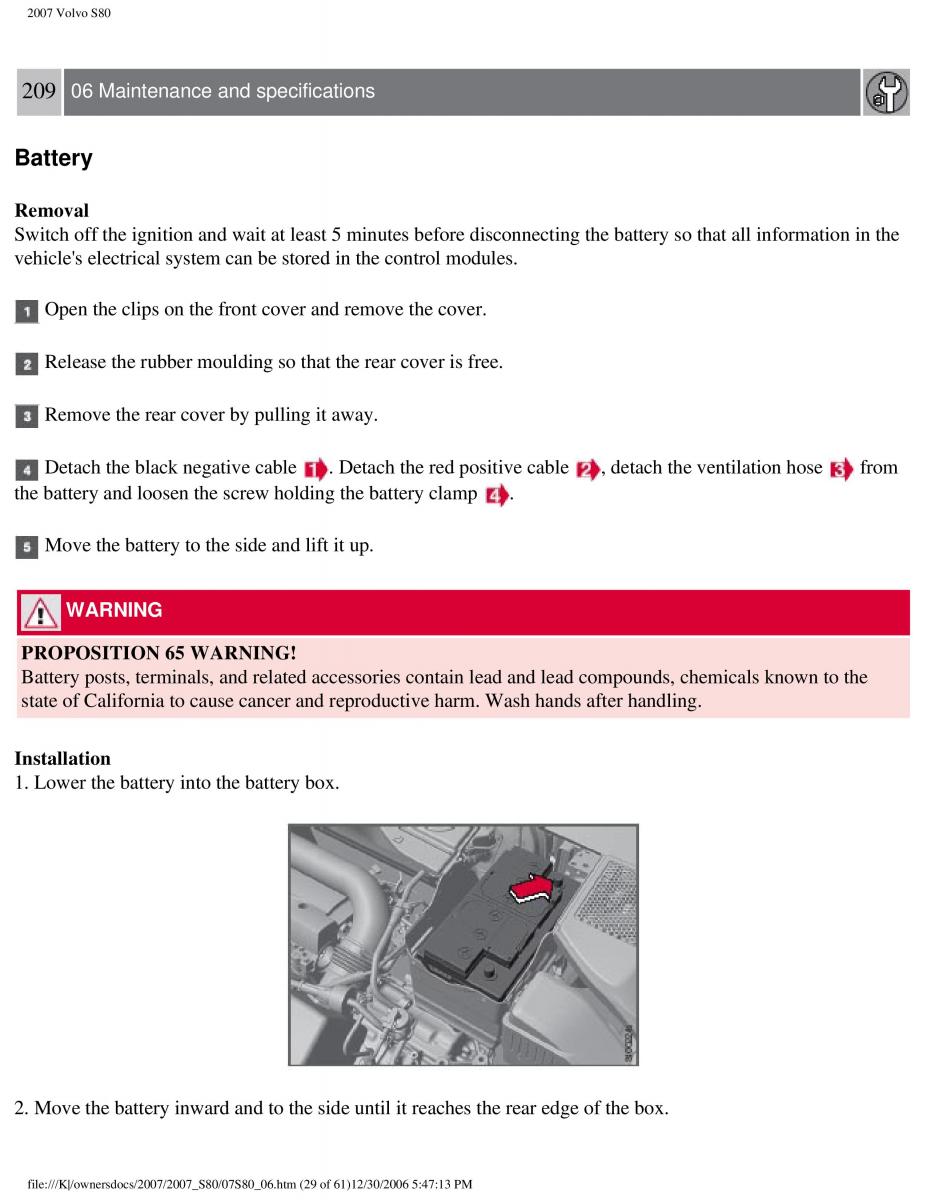 volvo S80 II 2 owners manual / page 264