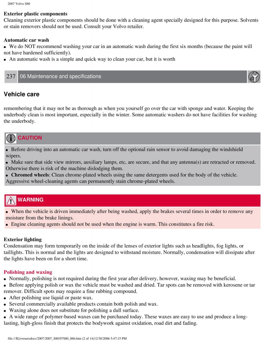 volvo S80 II 2 owners manual / page 298