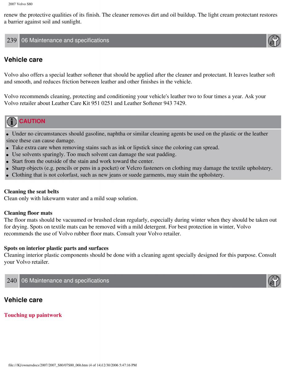 volvo S80 II 2 owners manual / page 300