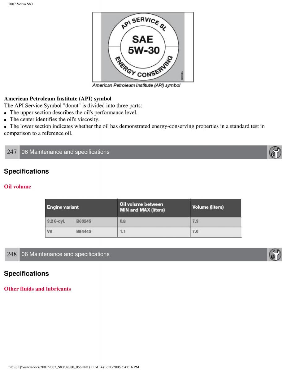 volvo S80 II 2 owners manual / page 307