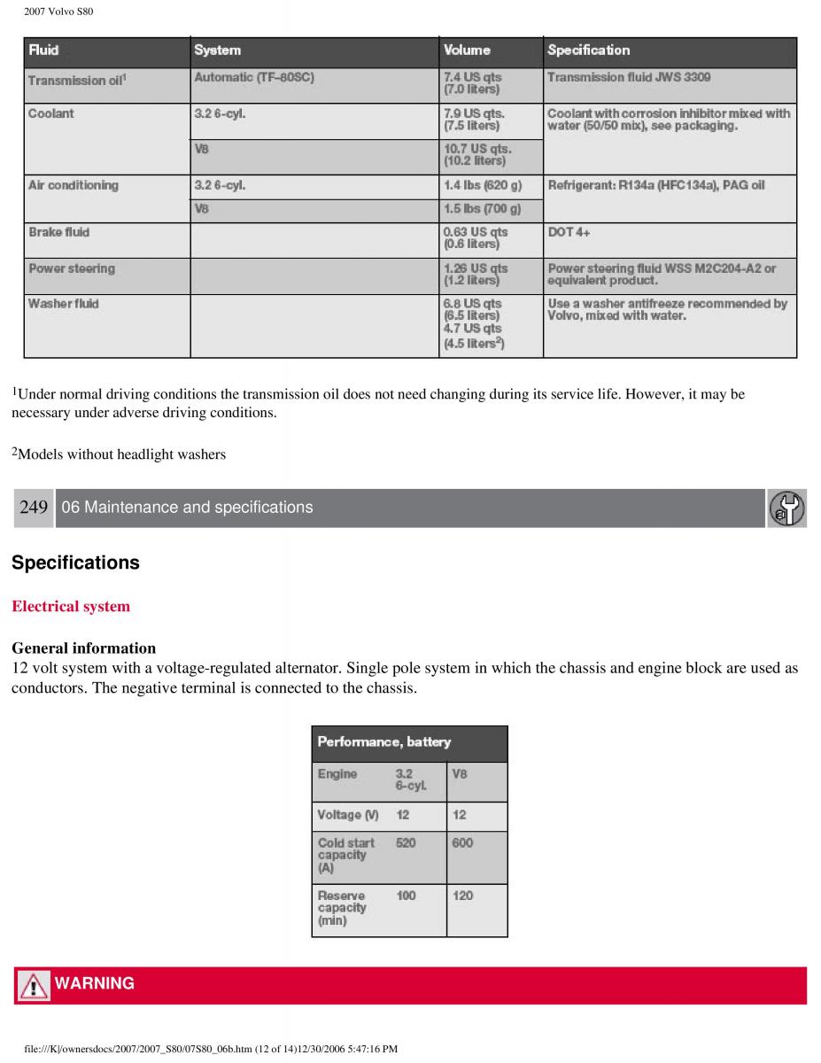 volvo S80 II 2 owners manual / page 308