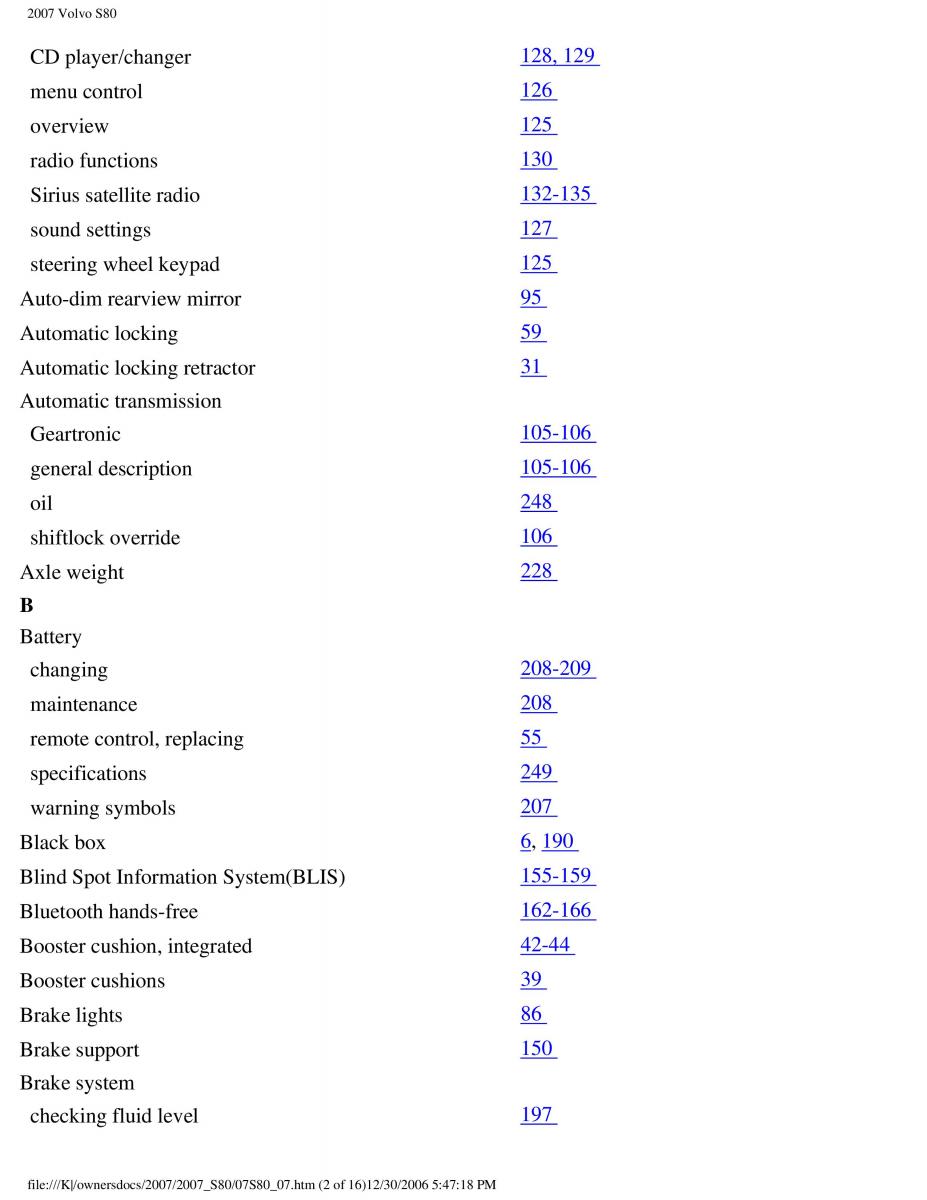 volvo S80 II 2 owners manual / page 312