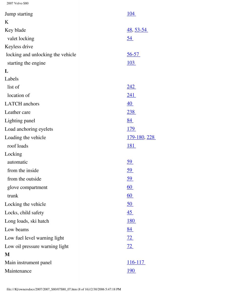 volvo S80 II 2 owners manual / page 318