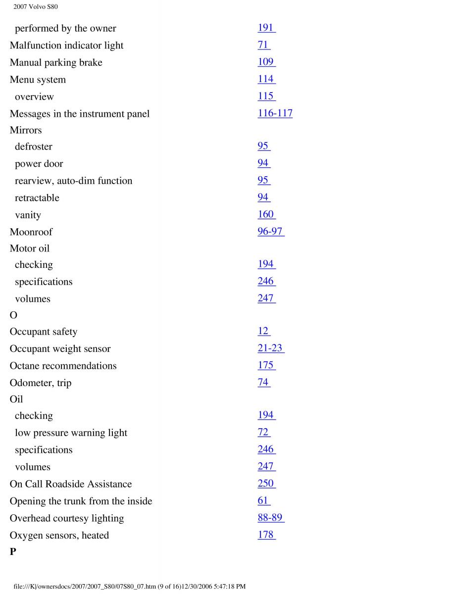 volvo S80 II 2 owners manual / page 319