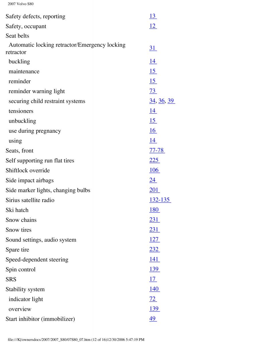 volvo S80 II 2 owners manual / page 322