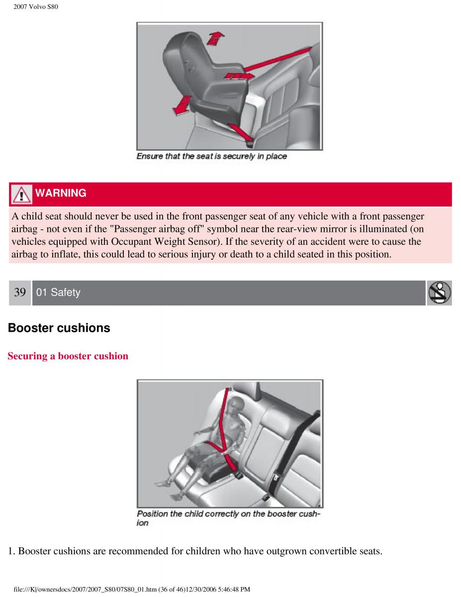 volvo S80 II 2 owners manual / page 42