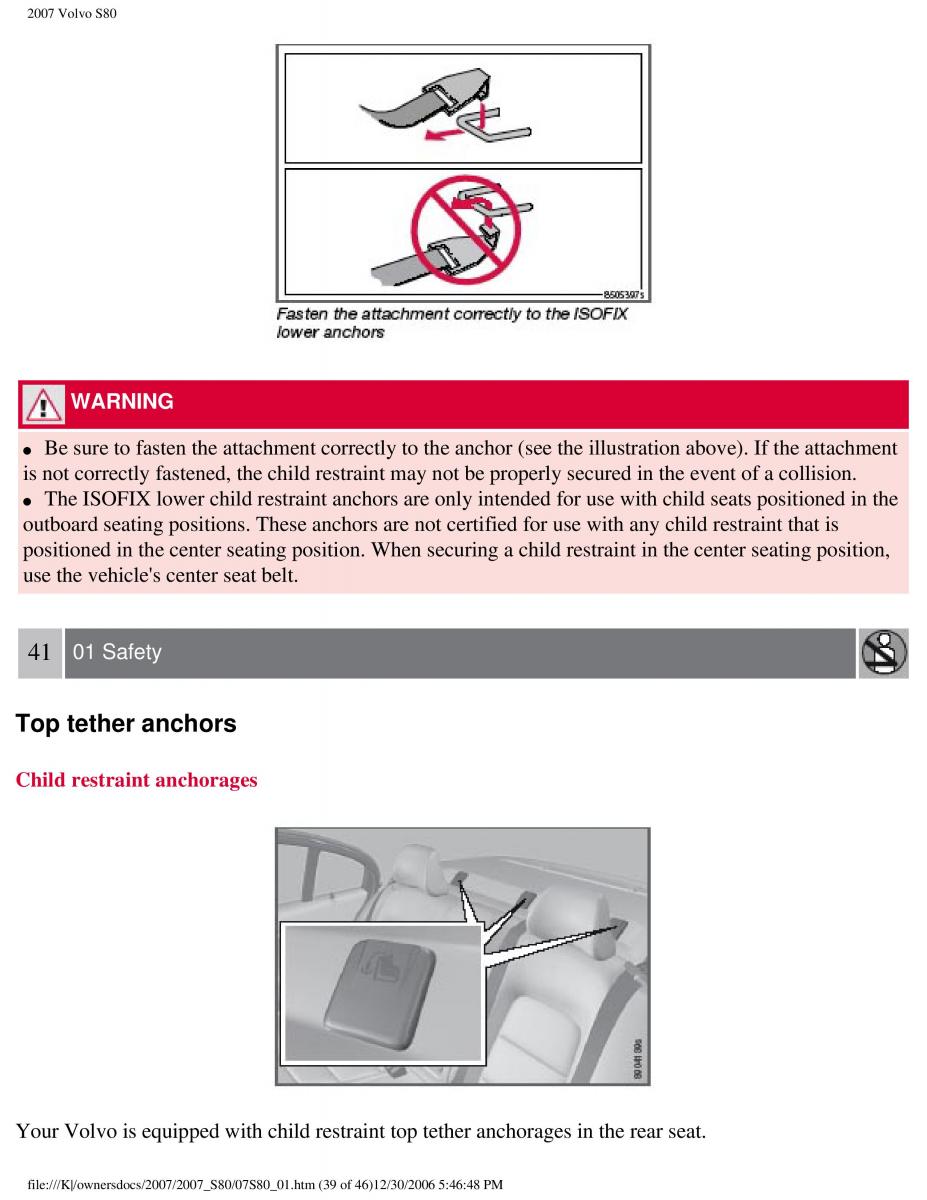 volvo S80 II 2 owners manual / page 45