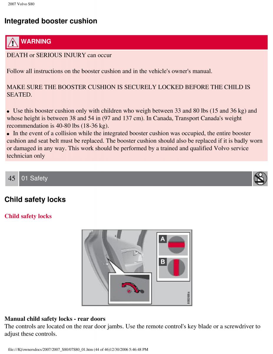 volvo S80 II 2 owners manual / page 50