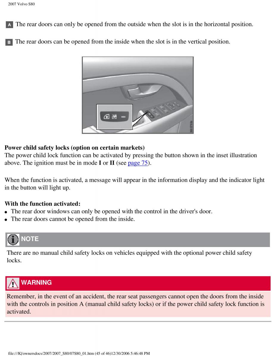 volvo S80 II 2 owners manual / page 51