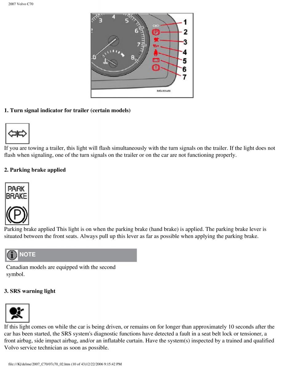 Volvo C70 M II 2 owners manual / page 58