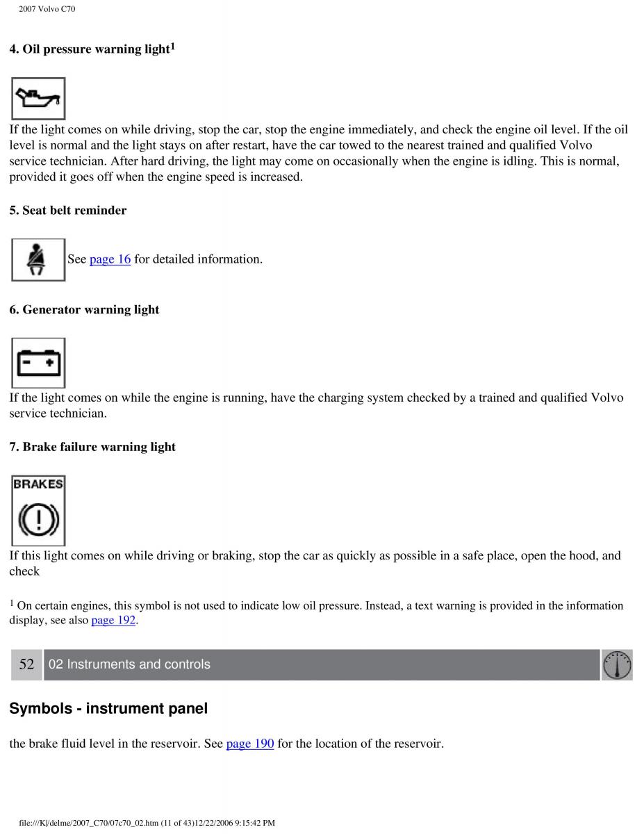 Volvo C70 M II 2 owners manual / page 59