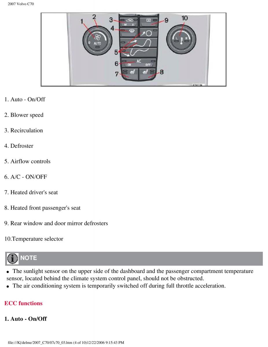 Volvo C70 M II 2 owners manual / page 95