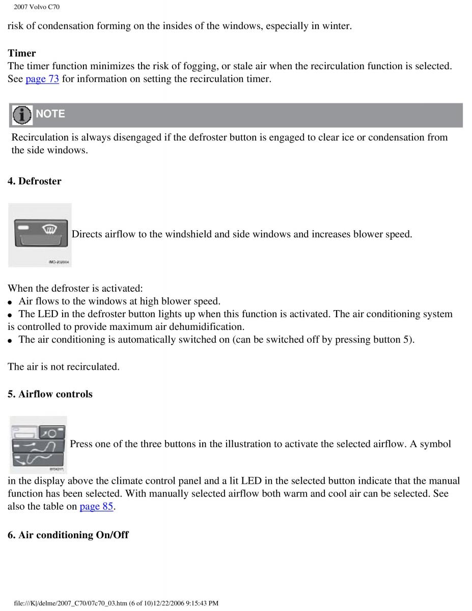 Volvo C70 M II 2 owners manual / page 97